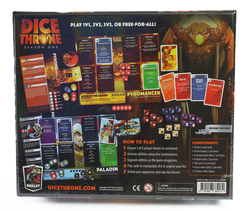 Dice Throne Season One Board Game (New & Sealed) – Roxley Games Strategy Dice Combat Game