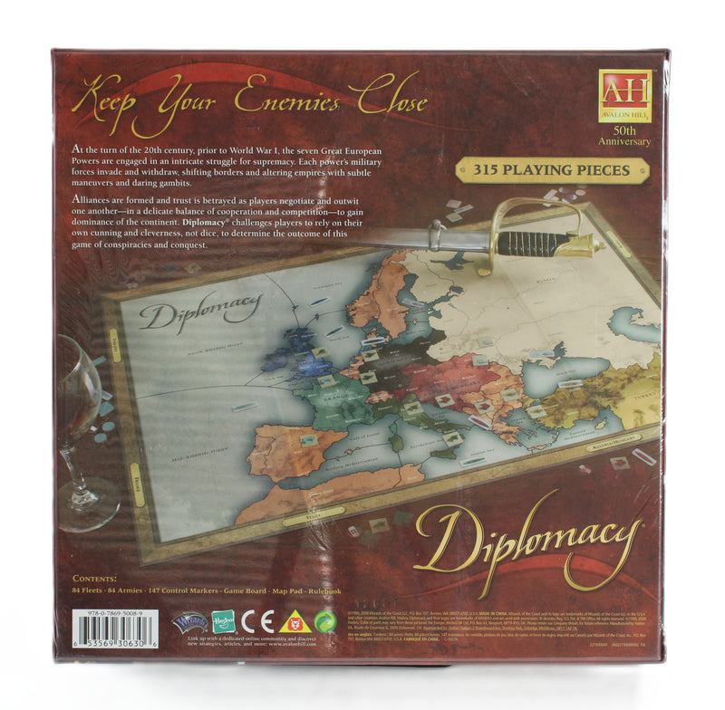Diplomacy Board Game – 50th Anniversary Edition (2008) – Avalon Hill – Sealed
