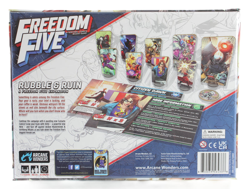 Freedom Five: Rubble & Ruin Expansion – A Sentinel Comics Board Game – New Sealed