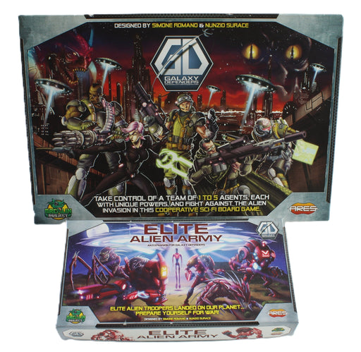 Galaxy Defenders board game with Elite Alien Army expansion by Ares Games, like new
