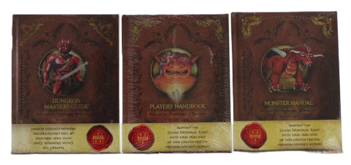 Advanced Dungeons & Dragons 1st Edition premium reprint set — Player's Handbook, DMG and Monster Manual, sealed
