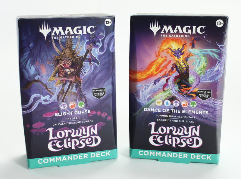 Magic: The Gathering Lorwyn Eclipsed – Commander Deck Set of 2 – Dance of the Elements & Blight Curse