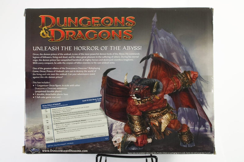 Dungeons & Dragons Orcus, Prince of Undeath figure box - back view