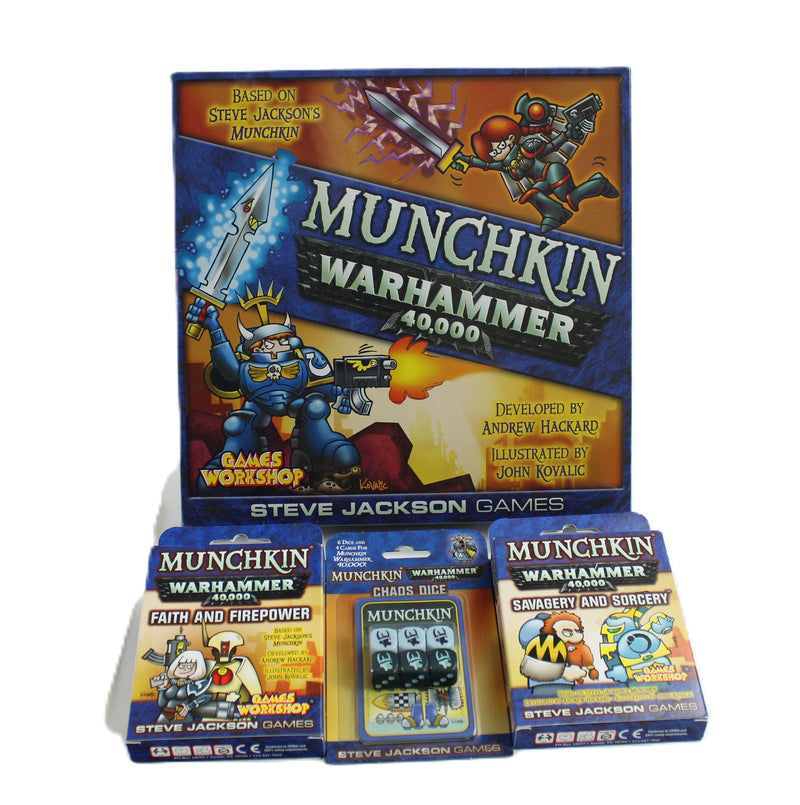 Munchkin Warhammer 40,000 + 2 Expansions + Chaos Dice Bundle