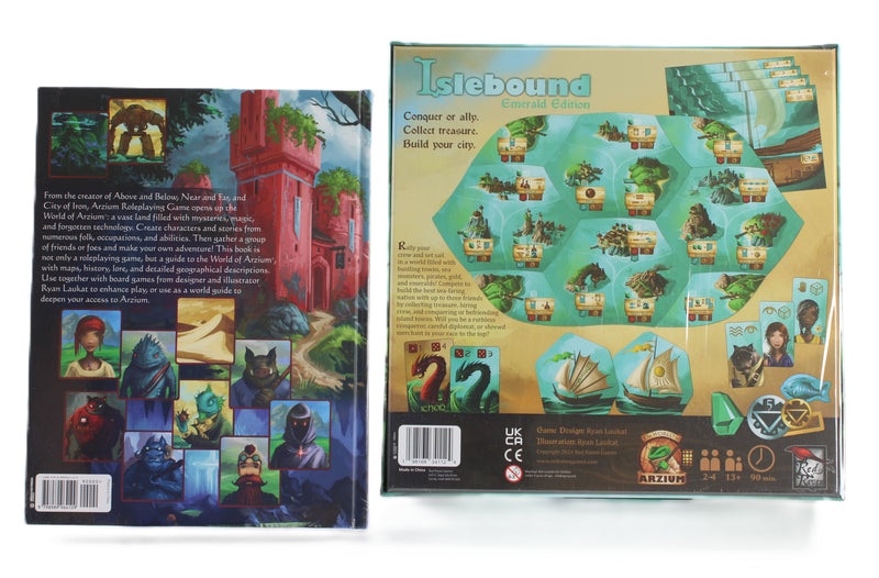 Islebound: Emerald Edition Kickstarter + Arzium Archive Promo Box + Arzium Roleplaying Game (New & Sealed)
