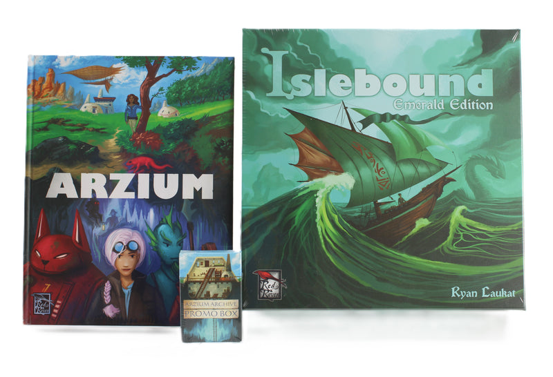 Islebound: Emerald Edition Kickstarter + Arzium Archive Promo Box + Arzium Roleplaying Game (New & Sealed)