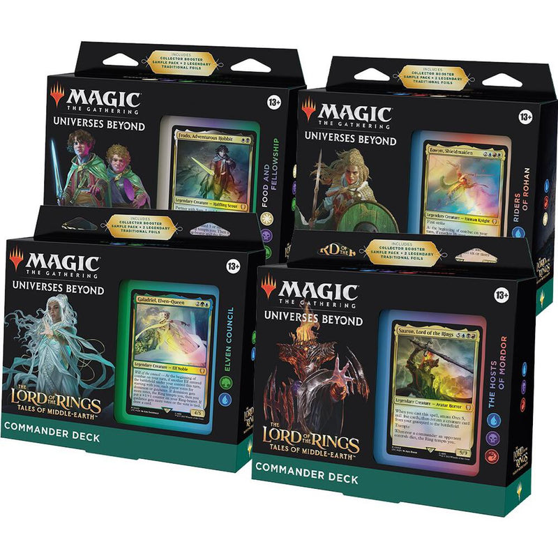 MTG Lord of the Rings Tales of Middle-earth Commander deck display, set of 4