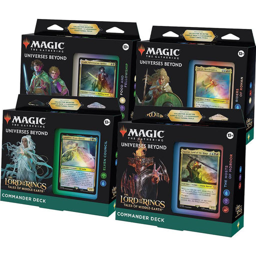 MTG Lord of the Rings Tales of Middle-earth Commander deck display, set of 4
