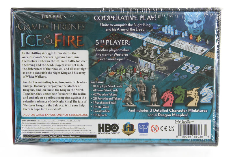 Tiny Epic Game of Thrones Gameplay All-In Bundle (New & Sealed) – Deluxe Edition + Ice & Fire + Heroes Pack + Accessories