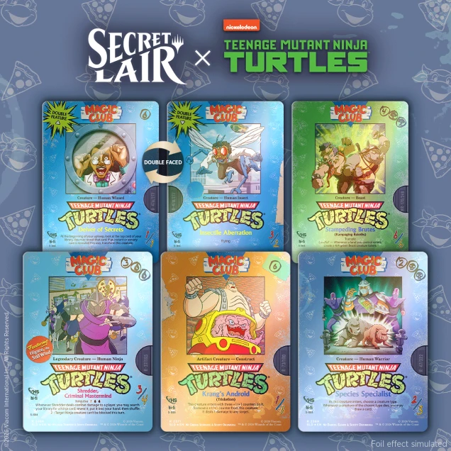 Magic: The Gathering Secret Lair x Teenage Mutant Ninja Turtles: VHS Villains Foil Edition - Factory Sealed