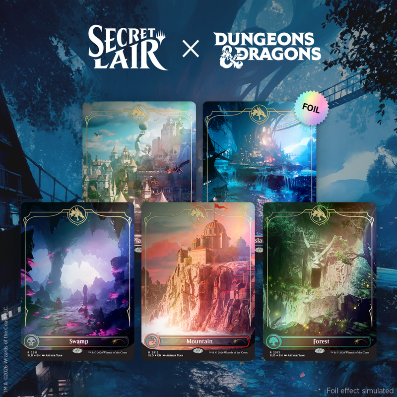 MTG Secret Lair x Dungeons & Dragons Lands of the Forgotten Realms Traditional Foil Edition Sealed